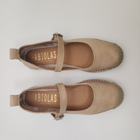 FABIOLAS Made in Spain EU Size 39- US Size 8 Leather Mary Jane Espadrilles - Picture 3 of 7